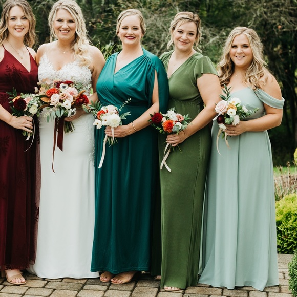 BalticBorn Athena Pleated Maxi Dress in Fern - Picture 9 of 10